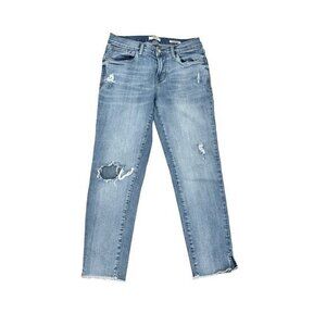 Kensie Womens Effortless Skinny Crop Jeans Distressed Style Size 4/27 Light Wash